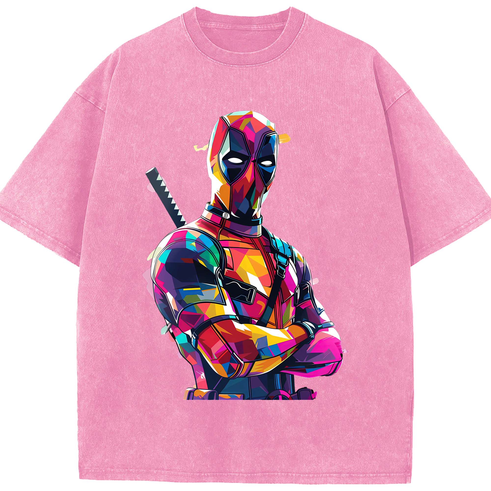 （画像用） Deadpool デッドプール 綿100% ヴィンテージ風 半袖Tシャツ（フロントプリント）